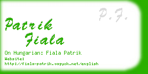 patrik fiala business card